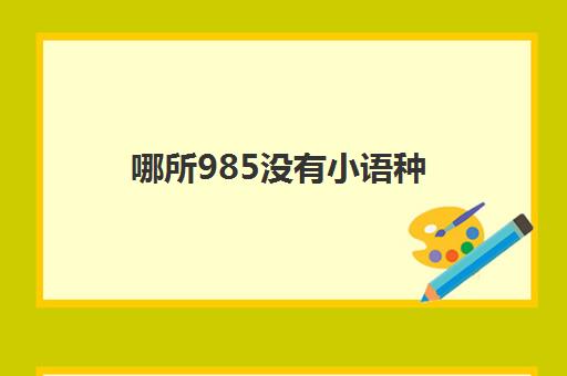 哪所985没有小语种(小语种限制哪些大学)