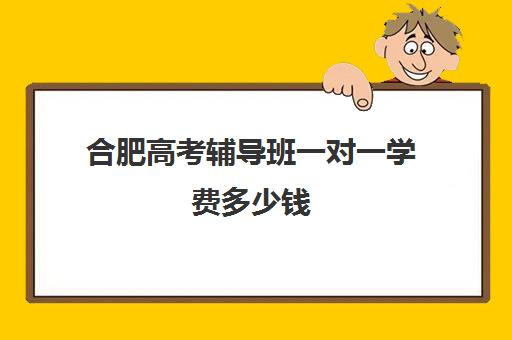 合肥高考辅导班一对一学费多少钱(合肥比较出名高中辅导班)