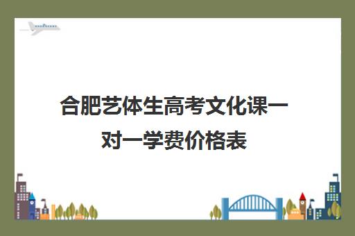 合肥艺体生高考文化课一对一学费价格表(合肥艺考生文化课培训机构排名)