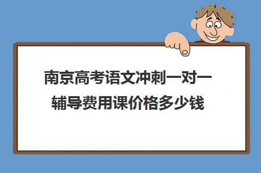 南京高考语文冲刺一对一辅导费用课价格多少钱(家教辅导一对一收费)