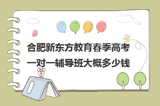 合肥新东方教育春季高考一对一辅导班大概多少钱(春季高考培训班学费)