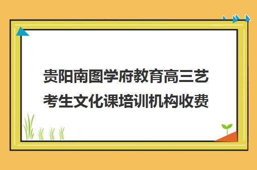 贵阳南图学府教育高三艺考生文化课培训机构收费价格多少钱(艺考文化课培训多少钱)