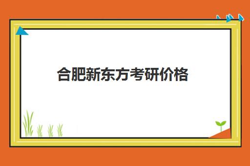 合肥新东方考研价格(新东方合肥学校官网)