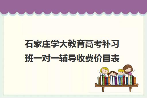 石家庄学大教育高考补习班一对一辅导收费价目表