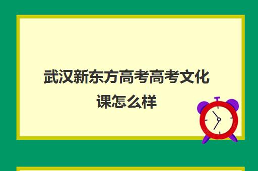 武汉新东方高考高考文化课怎么样(武汉高三冲刺班哪家好)