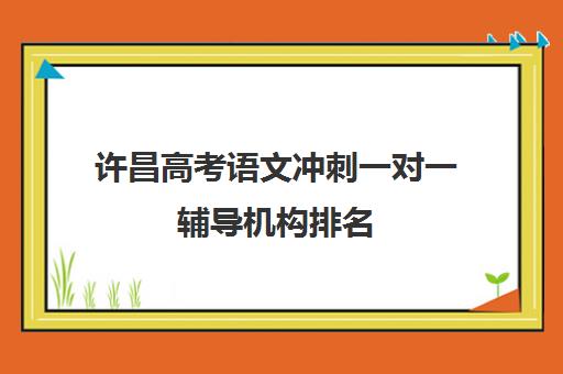 许昌高考语文冲刺一对一辅导机构排名(许昌艺考一对一辅导)