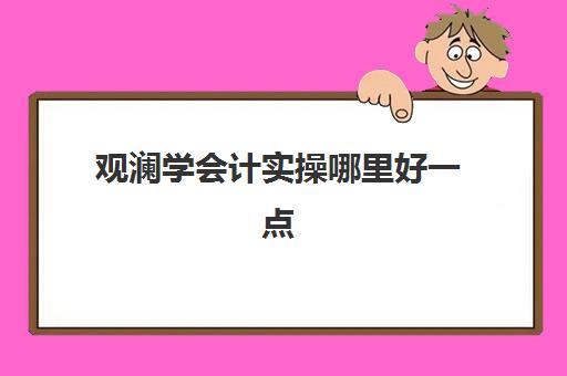 观澜学会计实操哪里好一点(深圳排名前三的会计培训机构)