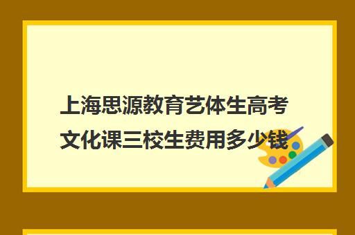 上海思源教育艺体生高考文化课三校生费用多少钱（上海明鑫艺考收费标准）