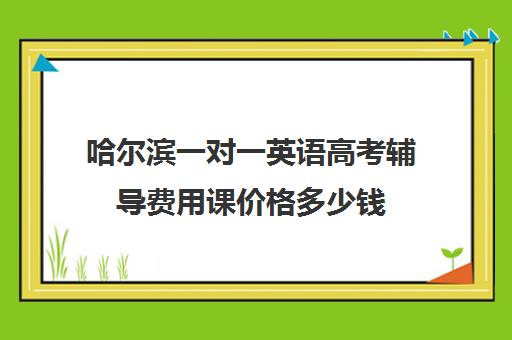 哈尔滨一对一英语高考辅导费用课价格多少钱(哈尔滨一对一补课费用)