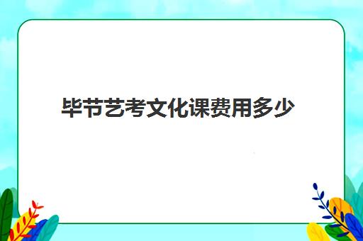 毕节艺考文化课费用多少(艺考培训的费用)