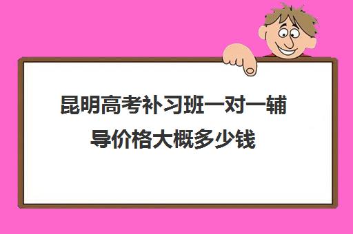 昆明高考补习班一对一辅导价格大概多少钱