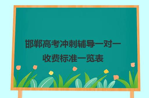 邯郸高考冲刺辅导一对一收费标准一览表(高考一对一辅导机构哪个好)