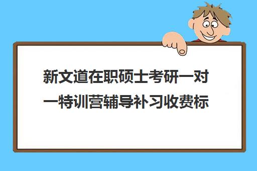 新文道在职硕士考研一对一特训营辅导补习收费标准一览表