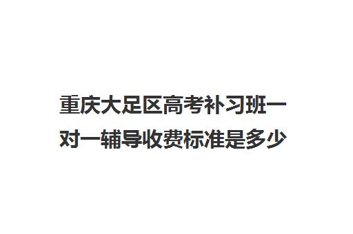 重庆大足区高考补习班一对一辅导收费标准是多少补课多少钱一小时