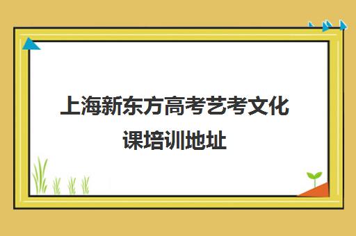 上海新东方高考艺考文化课培训地址(上海东方艺考学校)