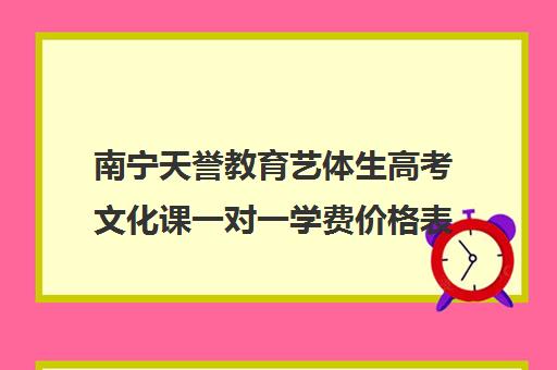 南宁天誉教育艺体生高考文化课一对一学费价格表(艺考生一对一的辅导)