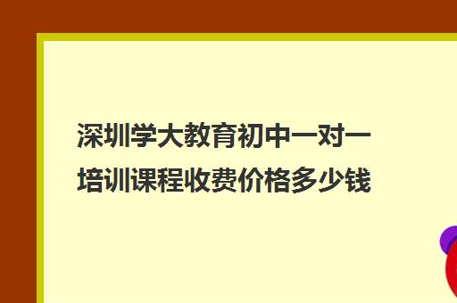 深圳学大教育初中一对一培训课程收费价格多少钱(初中一对一辅导价格)