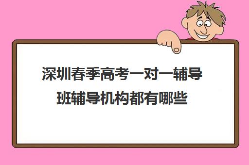 深圳春季高考一对一辅导班辅导机构都有哪些(春季高考培训班哪个学校好)