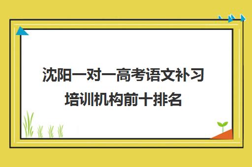 沈阳一对一高考语文补习培训机构前十排名