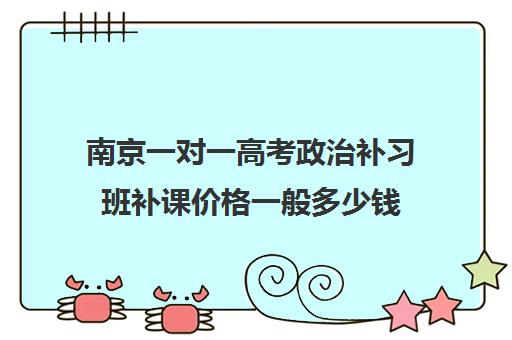 南京一对一高考政治补习班补课价格一般多少钱