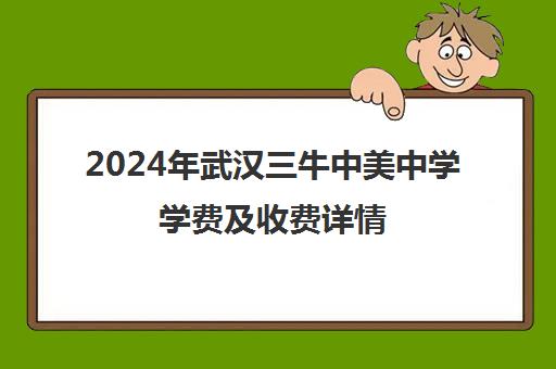 2024年武汉三牛中美中学学费及收费详情