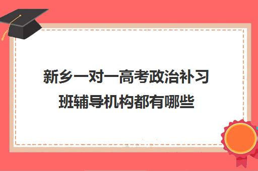 新乡一对一高考政治补习班辅导机构都有哪些