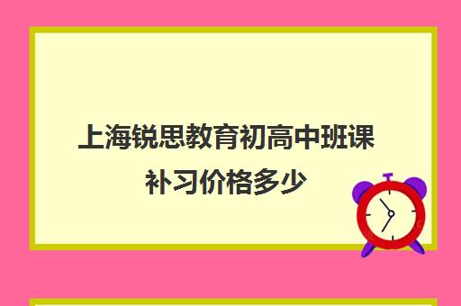 上海锐思教育初高中班课补习价格多少