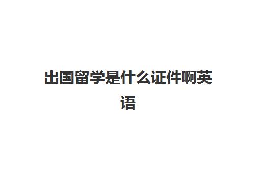 出国留学是什么证件啊英语(出国留学需要什么)