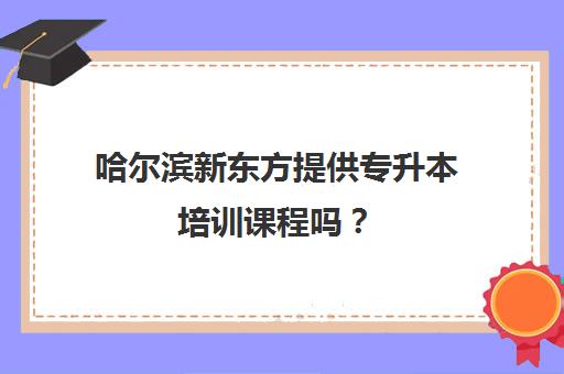 哈尔滨新东方提供专升本培训课程吗？