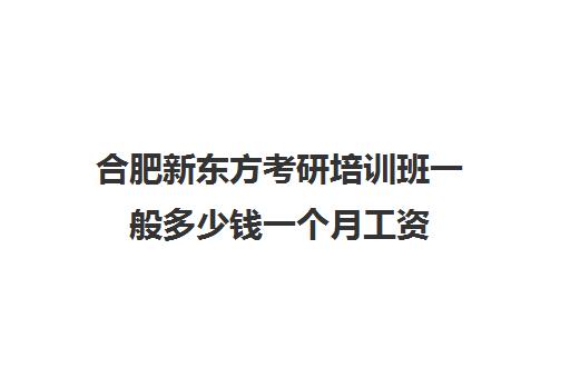 合肥新东方考研培训班一般多少钱一个月工资(合肥考研培训机构哪个比较好)