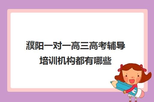 濮阳一对一高三高考辅导培训机构都有哪些(高三培训机构学费一般多少)