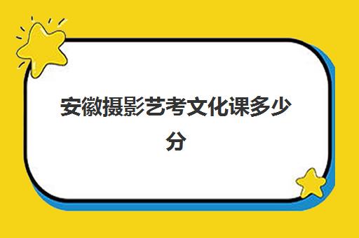 安徽摄影艺考文化课多少分(安徽艺术录取分数线)