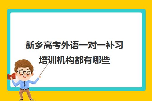 新乡高考外语一对一补习培训机构都有哪些