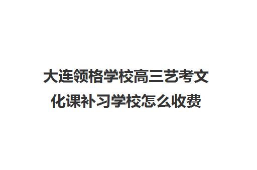 大连领格学校高三艺考文化课补习学校怎么收费