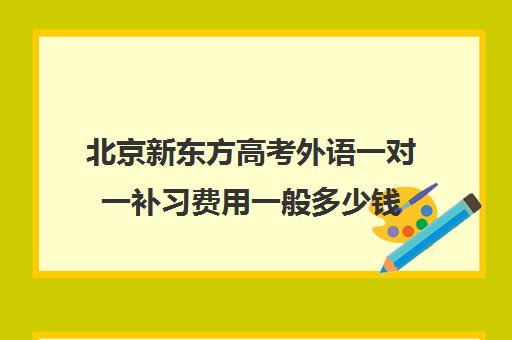 北京新东方高考外语一对一补习费用一般多少钱