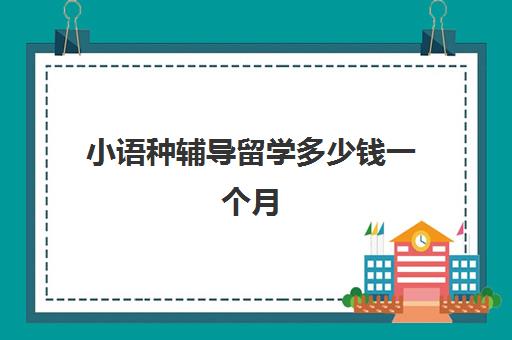 小语种辅导留学多少钱一个月(学小语种一般要多少钱)