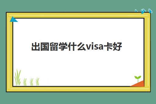 出国留学什么visa卡好(出国留学必须办VISA信用卡吗)