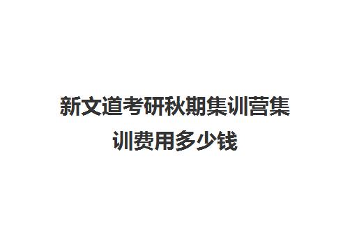 新文道考研秋期集训营集训费用多少钱（考研全年集训营一般多少钱）