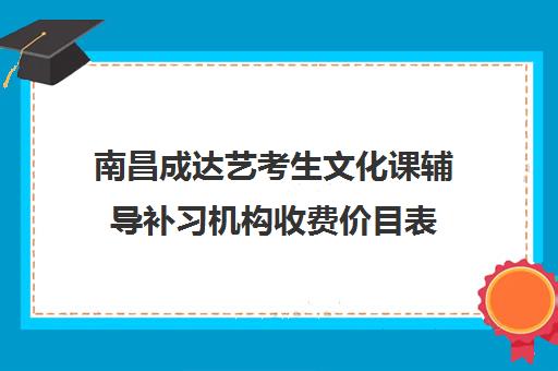 南昌成达艺考生文化课辅导补习机构收费价目表