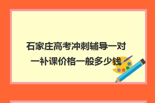 石家庄高考冲刺辅导一对一补课价格一般多少钱(石家庄高三补课的机构哪家好)