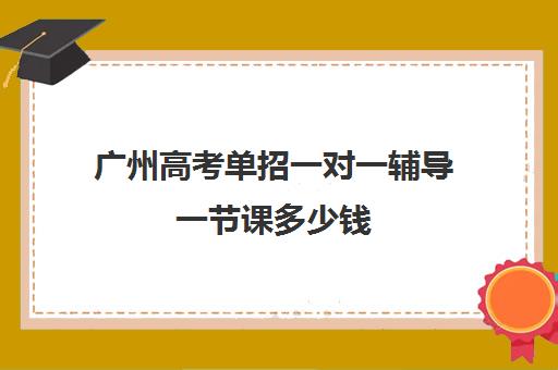 广州高考单招一对一辅导一节课多少钱(一对一好还是班课好)