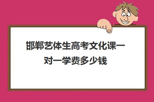 邯郸艺体生高考文化课一对一学费多少钱(艺考生一对一的辅导)