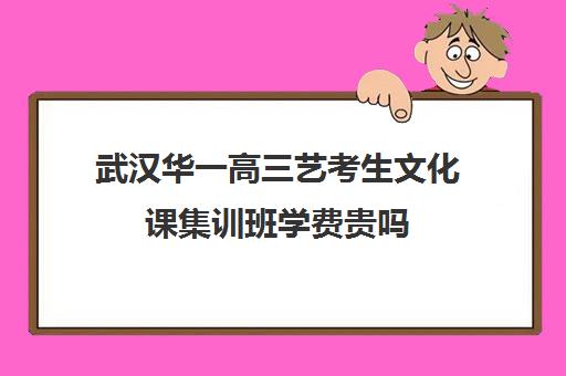 武汉华一高三艺考生文化课集训班学费贵吗(武汉最好艺考培训)