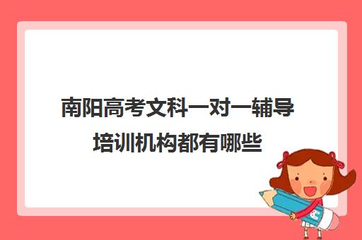 南阳高考文科一对一辅导培训机构都有哪些(高考比较好辅导教育机构)