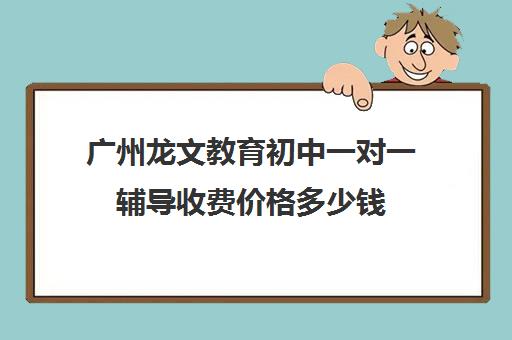 广州龙文教育初中一对一辅导收费价格多少钱(正规的初中补课机构)