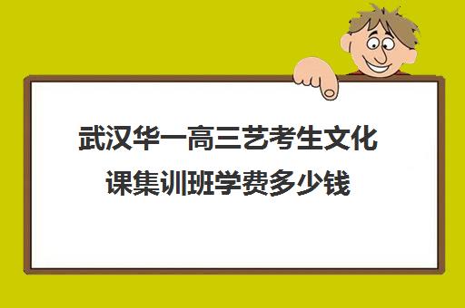 武汉华一高三艺考生文化课集训班学费多少钱(武汉高三培训机构排名前十)