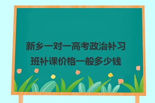 新乡一对一高考政治补习班补课价格一般多少钱