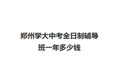 郑州学大中考全日制辅导班一年多少钱(初三全日制辅导班招生简章)