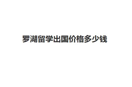 罗湖留学出国价格多少钱(留学需要多少钱)