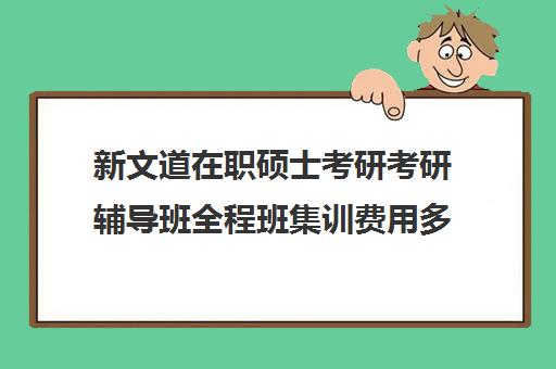 新文道在职硕士考研考研辅导班全程班集训费用多少钱（新文道考研报班价格一览表）